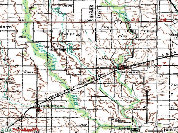 Zip code 50629 topographic map