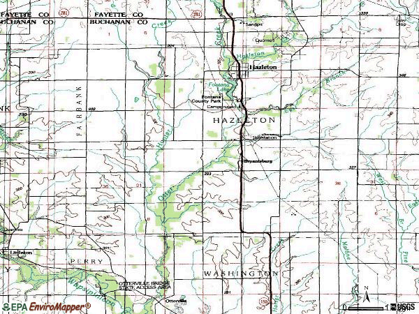 Zip code 50641 topographic map