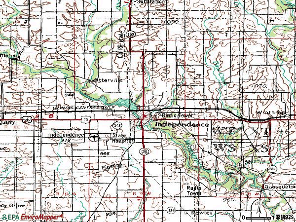 Zip code 50644 topographic map