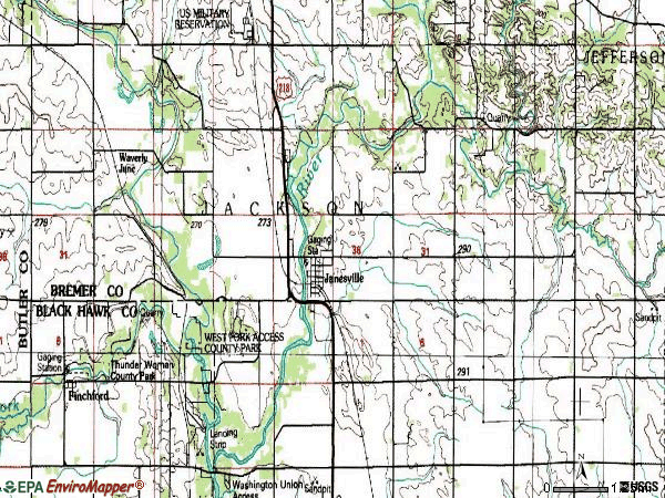 Zip code 50647 topographic map