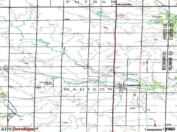 Zip code 50650 topographic map