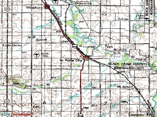 Zip code 50651 topographic map
