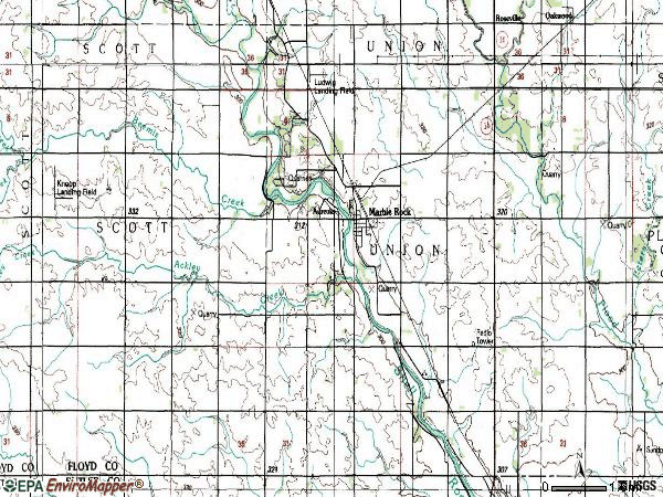 Zip code 50653 topographic map
