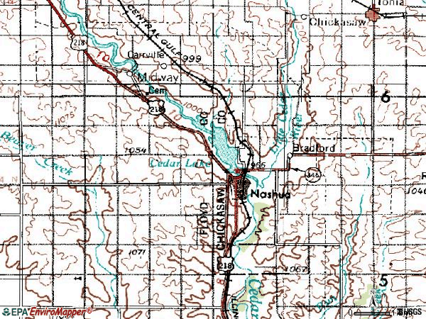 Zip code 50658 topographic map