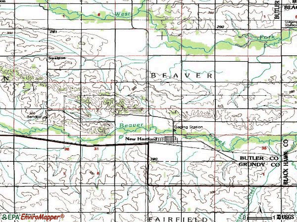 Zip code 50660 topographic map