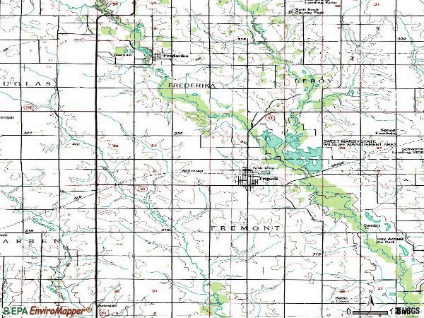Zip code 50676 topographic map