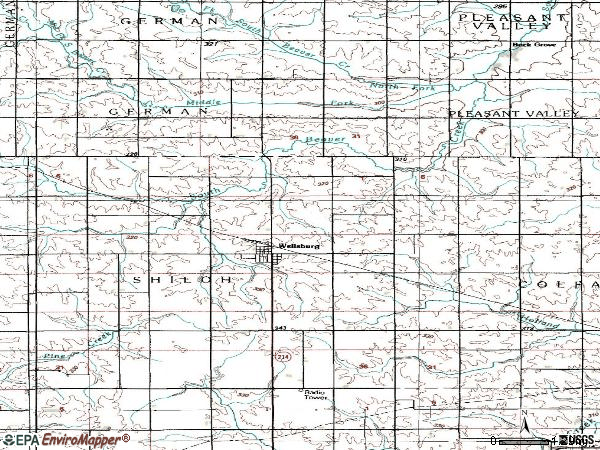 Zip code 50680 topographic map