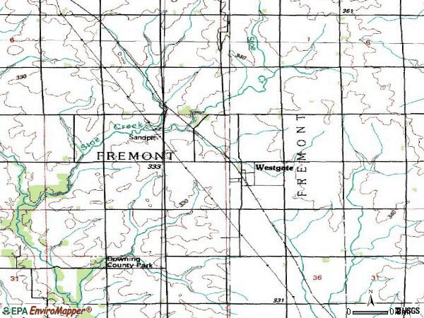 Zip code 50681 topographic map