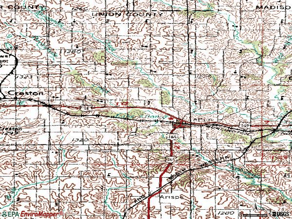 Zip code 50830 topographic map
