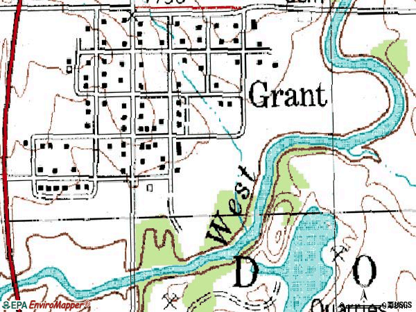 Zip code 50847 topographic map