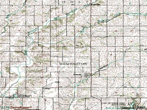 Zip code 50848 topographic map