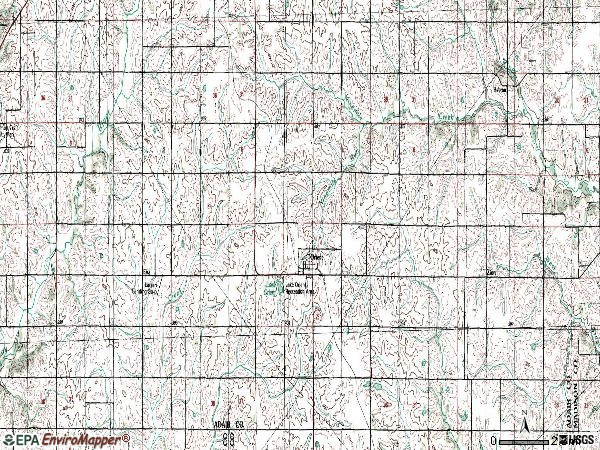 Zip code 50858 topographic map