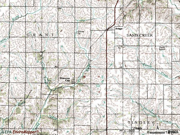 Zip code 50861 topographic map