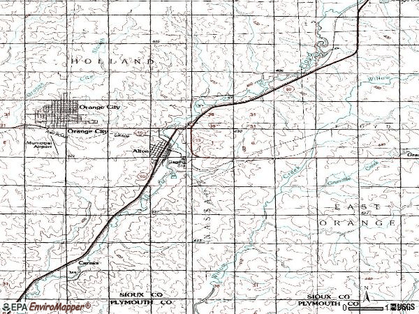 Zip code 51003 topographic map