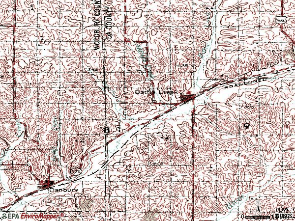 Zip code 51006 topographic map