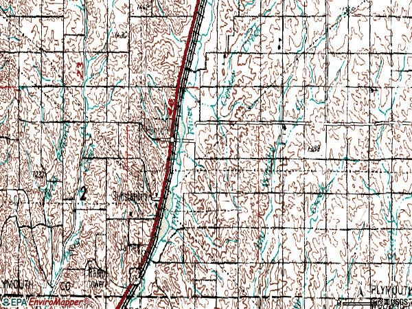 Zip code 51024 topographic map
