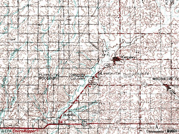 Zip code 51028 topographic map