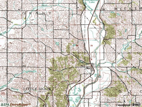 Zip code 51044 topographic map