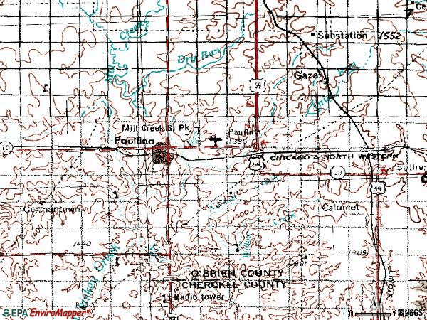 Zip code 51046 topographic map