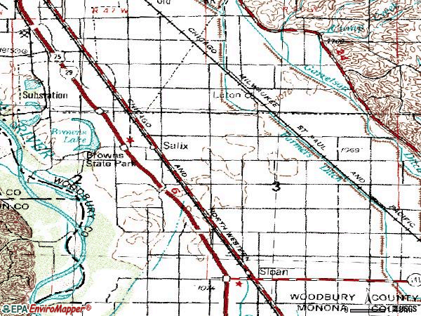 Zip code 51052 topographic map