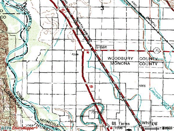 Zip code 51055 topographic map