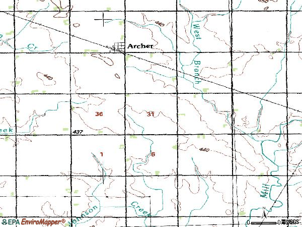 Zip code 51231 topographic map