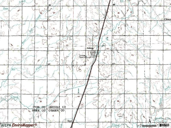 Zip code 51232 topographic map