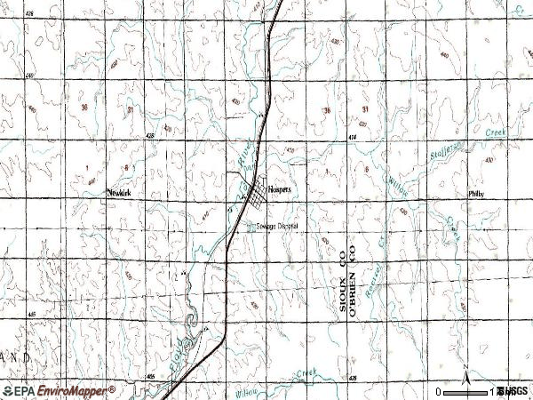 Zip code 51238 topographic map