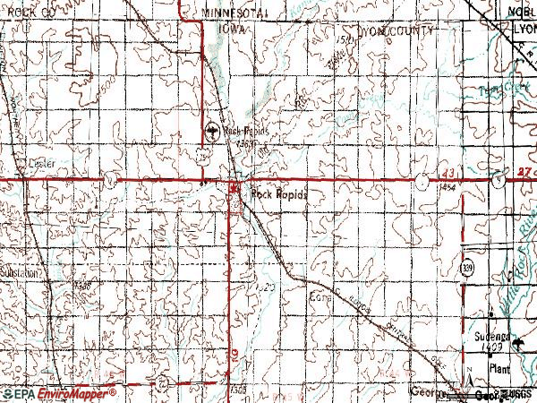 Zip code 51246 topographic map