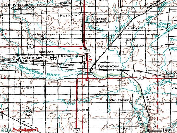 Zip code 51301 topographic map