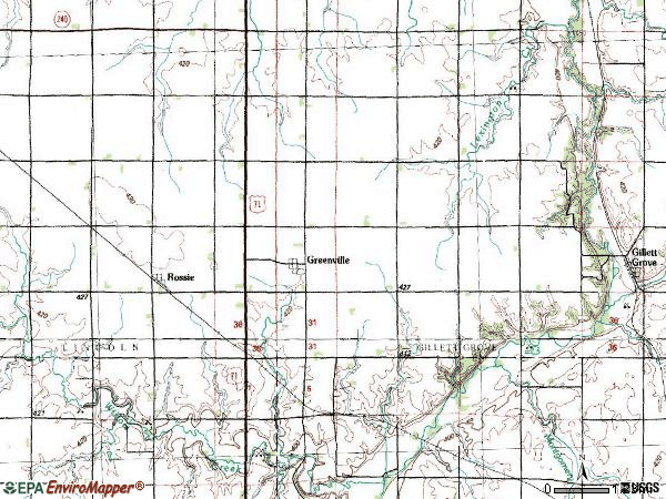 Zip code 51343 topographic map