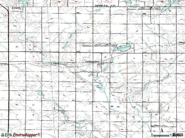 Zip code 51354 topographic map