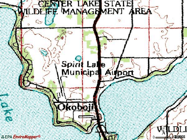 Zip code 51355 topographic map