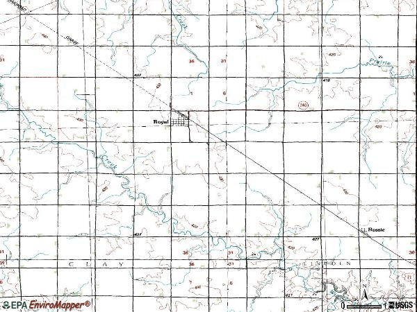 Zip code 51357 topographic map