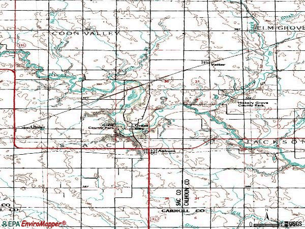 Zip code 51433 topographic map