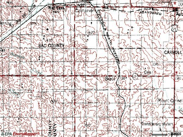 Zip code 51436 topographic map