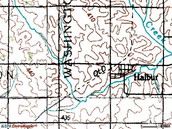 Zip code 51444 topographic map