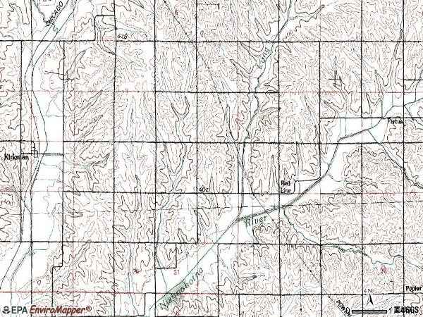 Zip code 51447 topographic map
