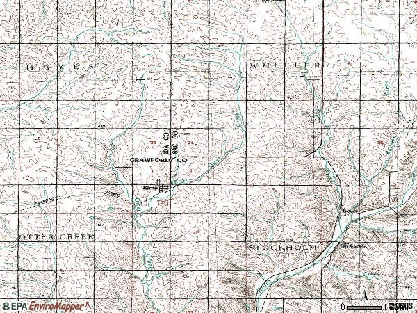 Zip code 51448 topographic map