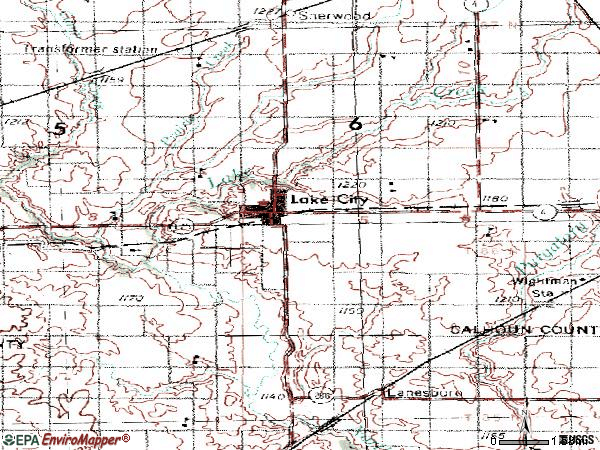 Zip code 51449 topographic map