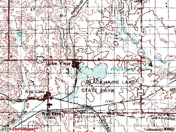 Zip code 51450 topographic map