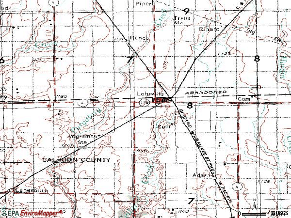 Zip code 51453 topographic map