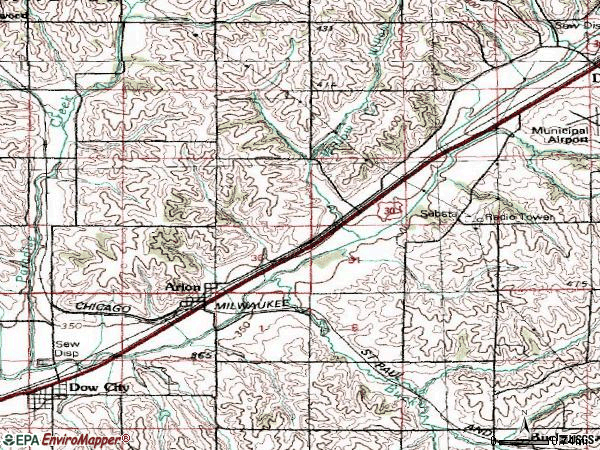 Zip code 51520 topographic map