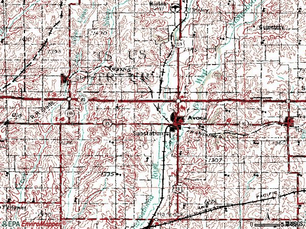 Zip code 51521 topographic map