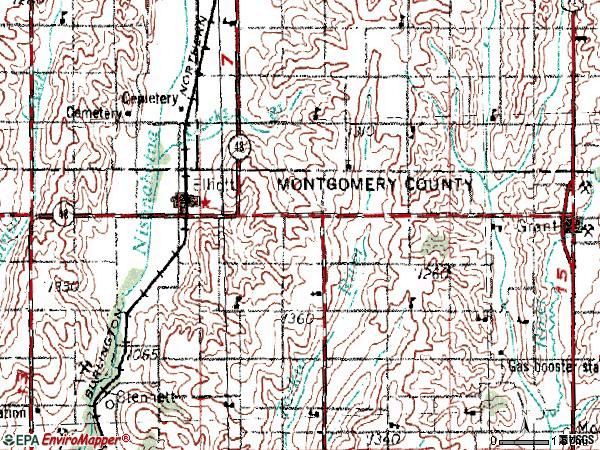 Zip code 51532 topographic map