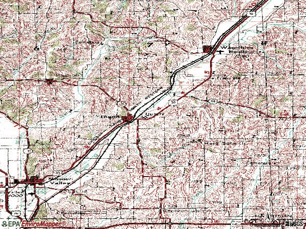Zip code 51546 topographic map