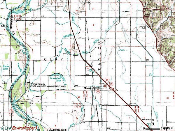 Zip code 51556 topographic map