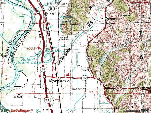 Zip code 51557 topographic map