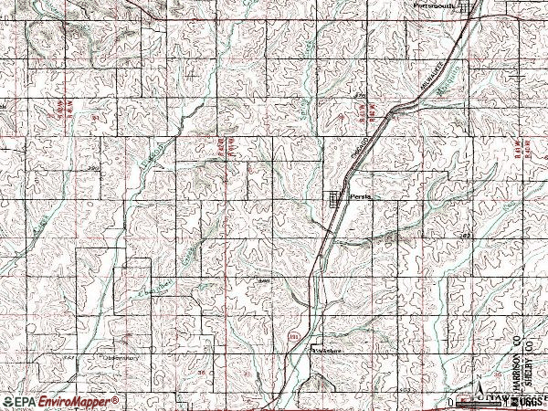 Zip code 51563 topographic map