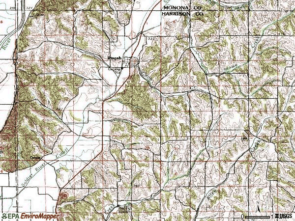 Zip code 51564 topographic map